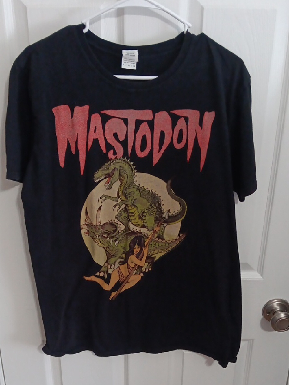 Mastodon Black Graphic Band Tee - Dinosaur Design